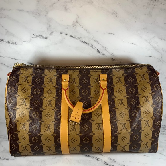 Louis Vuitton Nigo Keepall 2 monogram reverse stripe 50 Bandouliere travel bag - Picture 3 of 16